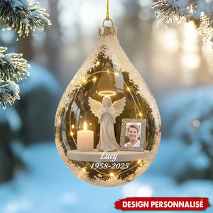 Ornement de Noël Mémoriale – Photo & Dates Personnalisées