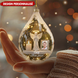 Ornement de Noël Mémoriale – Photo & Dates Personnalisées