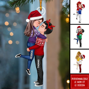 Ornement de Noël Couple Personnalisé – Cadeau Romantique pour Couples