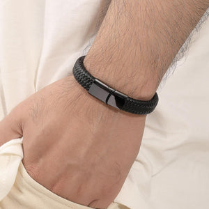 Bracelet en Cuir Personnalisé pour Homme – Cadeaux pour la fête des pères, un anniversaire ou une remise de diplôme