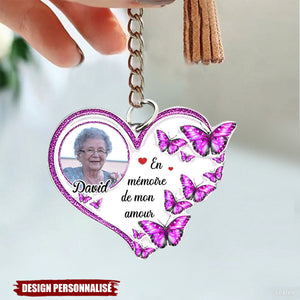 Toujours dans mon cœur – Porte-clés commémoratif personnalisé