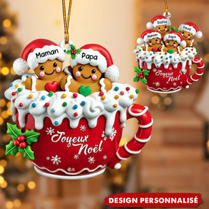 Joyeux Noël – Ornement Familial Pain d’Épices Personnalisé