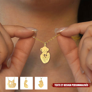 Collier Personnalisé Maman & Bébé – Gravure Texte et Design au Choix