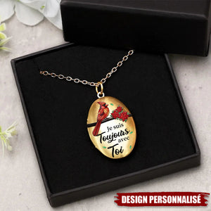 "Je suis toujours avec toi" —Collier Médaillon Personnalisé Cadeau avec photo personnalisée