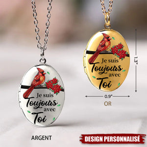 "Je suis toujours avec toi" —Collier Médaillon Personnalisé Cadeau avec photo personnalisée