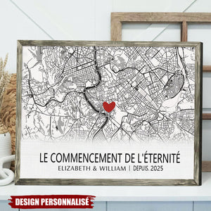 Affiche Carte Personnalisée – Le Début de Notre Histoire