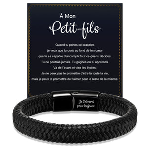 Bracelet en Cuir Personnalisé pour Homme – Cadeaux pour la fête des pères, un anniversaire ou une remise de diplôme