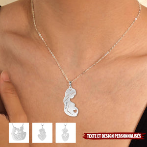 Collier Personnalisé Maman & Bébé – Gravure Texte et Design au Choix