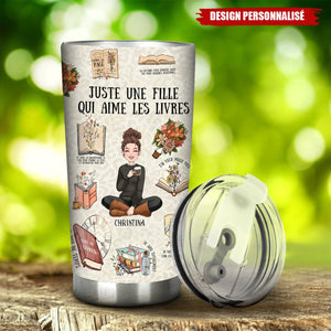 Gobelet Isotherme Personnalisé – Juste une Fille qui Aime les Livres