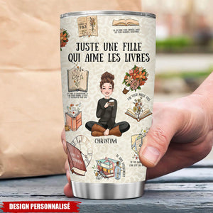 Gobelet Isotherme Personnalisé – Juste une Fille qui Aime les Livres
