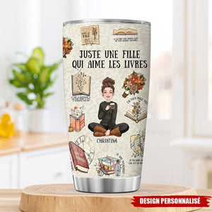 Gobelet Isotherme Personnalisé – Juste une Fille qui Aime les Livres