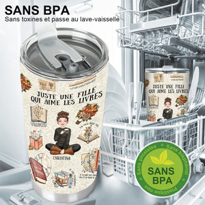Gobelet Isotherme Personnalisé – Juste une Fille qui Aime les Livres