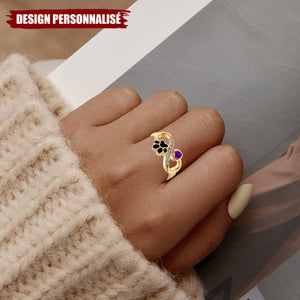 Bague Souvenir Patte Personnalisée - Cadeau pour les Amoureux des Animaux