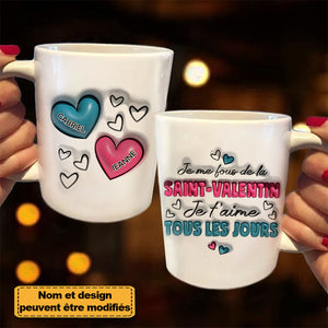 Mug Couple Personnalisé – Je t’aime Tous les Jours, Pas Seulement à la Saint-Valentin