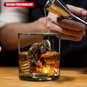 Verre à Whisky Personnalisé – Soudeur Puissant avec Nom Gravé