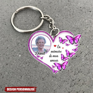 Toujours dans mon cœur – Porte-clés commémoratif personnalisé