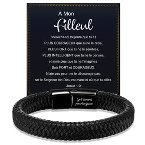 Bracelet en Cuir Personnalisé pour Homme – Cadeaux pour la fête des pères, un anniversaire ou une remise de diplôme