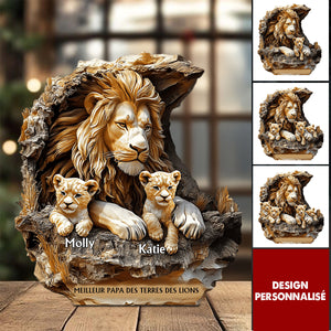 Plaque en acrylique Personnalisée – Meilleur Papa des Terres des Lions