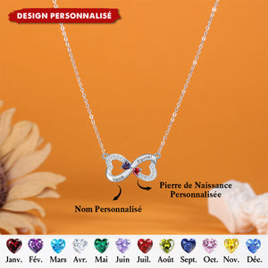 Collier Infini Cœurs Personnalisé - Symbole d’Amour Éternel