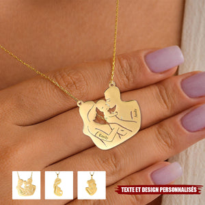Collier Personnalisé Maman & Bébé – Gravure Texte et Design au Choix