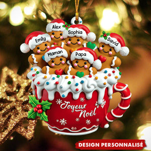 Joyeux Noël – Ornement Familial Pain d’Épices Personnalisé