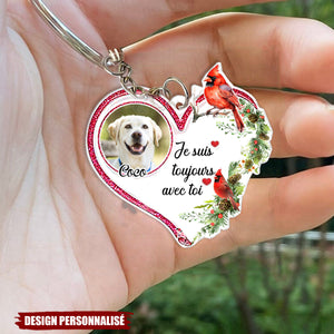 Toujours dans mon cœur – Porte-clés commémoratif personnalisé