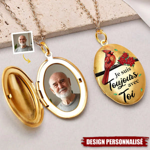 "Je suis toujours avec toi" —Collier Médaillon Personnalisé Cadeau avec photo personnalisée