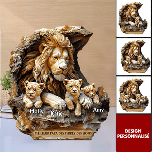 Plaque en acrylique Personnalisée – Meilleur Papa des Terres des Lions