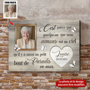Plaque Mémoriale Personnalisée avec Photo - Un Petit Bout de Paradis en Nous