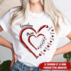 T-shirt Personnalisé – Les Petits Cœurs de Maman et Mamie