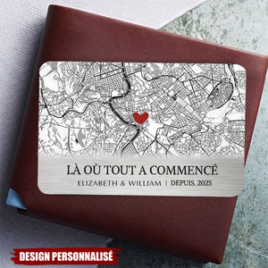 Carte de Portefeuille Personnalisée – Lieu de Notre Histoire d’Amour