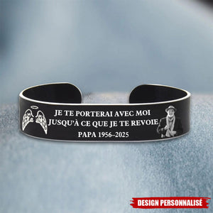 Bracelet Commémoratif Personnalisé – Message Gravé en Hommage à un Être Cher