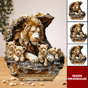 Plaque en acrylique Personnalisée – Meilleur Papa des Terres des Lions