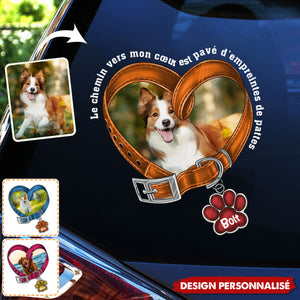Autocollant Personnalisé – Collier en Cœur avec Photo et Nom du Chien