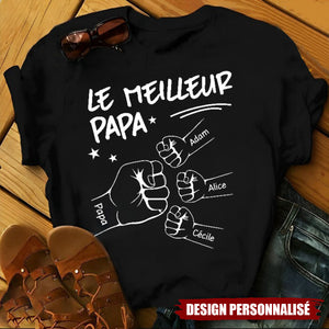 T-shirt personnalisé "Le meilleur papa"– Cadeau unique pour la fête des pères