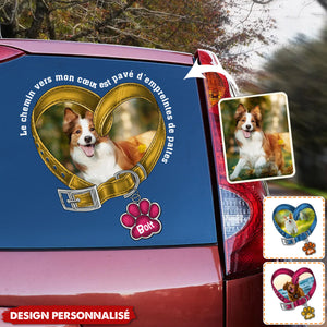 Autocollant Personnalisé – Collier en Cœur avec Photo et Nom du Chien