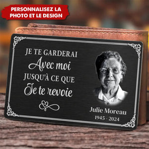 Toujours avec toi - Carte personnalisée en acier inoxydable comme souvenir de portefeuille