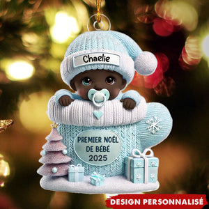 Décoration de Noël Personnalisée Ornement Acrylique - Premier Noël de Bébé