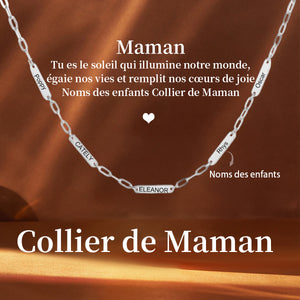 Collier Personnalisé pour Mamie ou Maman – Gravé avec les Prénoms des Enfants/Petits-Enfants