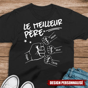 T-shirt personnalisé "Le meilleur papa"– Cadeau unique pour la fête des pères