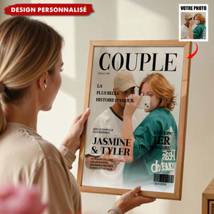 Affiche Personnalisée « Couple Magazine » — Votre Histoire d’Amour en Couverture