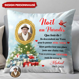Coussin Commémoratif Personnalisé – Noël au Paradis