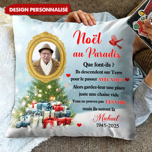 Coussin Commémoratif Personnalisé – Noël au Paradis