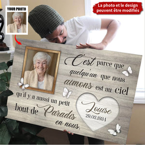 Plaque Mémoriale Personnalisée avec Photo - Un Petit Bout de Paradis en Nous