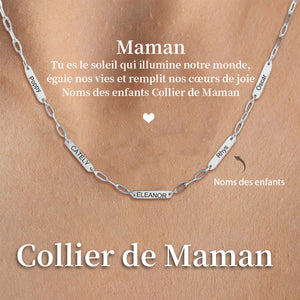 Collier Personnalisé pour Mamie ou Maman – Gravé avec les Prénoms des Enfants/Petits-Enfants