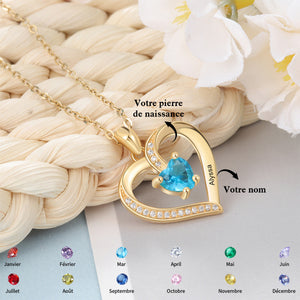Collier Coeur Collier Personnalisé avec Prénom