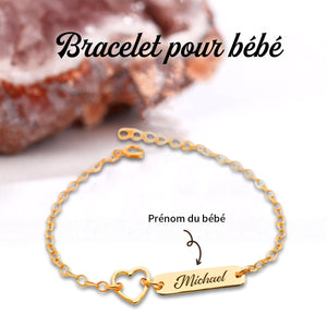 Bracelet Bébé Personnalisé avec Prénom Gravé – Cadeau Naissance Adorable