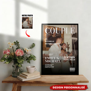 Affiche Personnalisée « Couple Magazine » — Votre Histoire d’Amour en Couverture