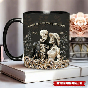 Tasse Personnalisée "Jusqu’à ce que la mort nous sépare" - Couple Squelettes Amoureux