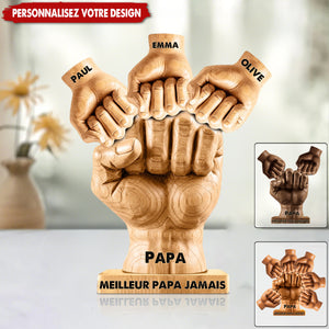 Meilleur Papa Jamais – Plaque Acrylique Personnalisée en Forme Spéciale pour Papa